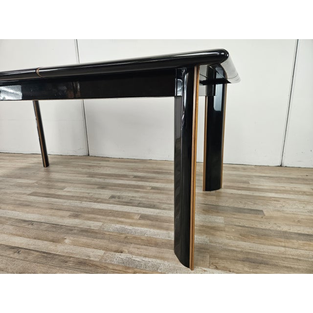 Extendable Dining Table by Pierre Cardin in Black Lacquered Wood, 1970 For Sale - Image 17 of 18