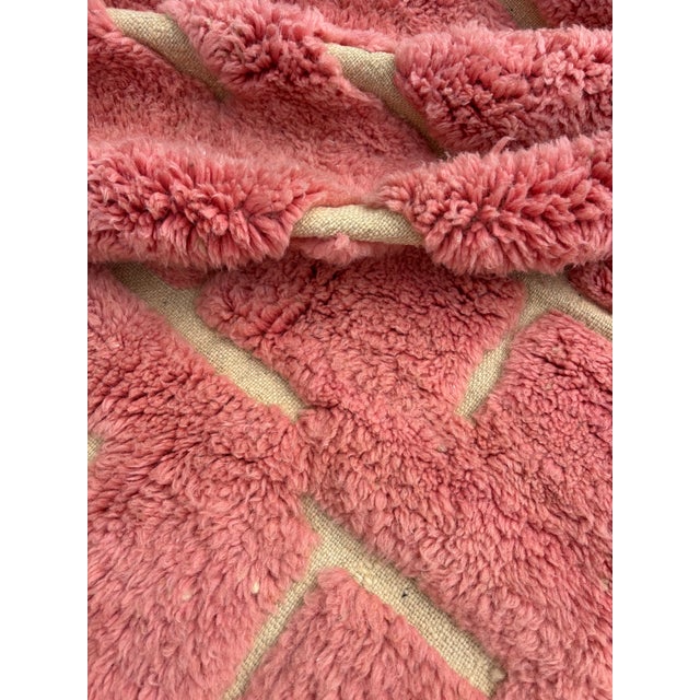 Textile Pink Beni Mrirt Mosaic Pattern Rug, 2010s For Sale - Image 7 of 12
