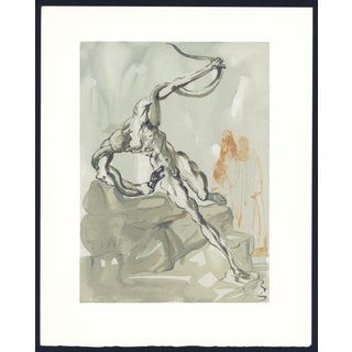 1963 Dalí Divine Comedy Engraving Enfer Chant 25 "La Punition De Vanni Fucci" (The Punishment of Vanni Fucci) For Sale