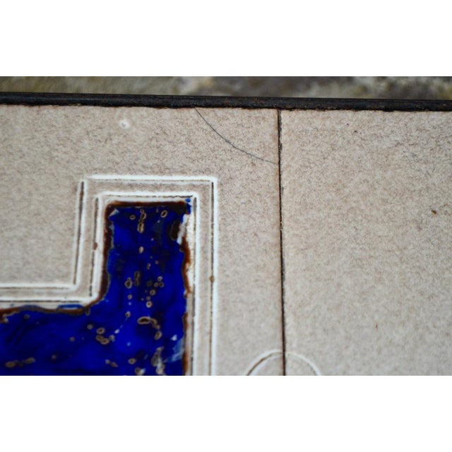 Mid-Century French Ceramic Coffee Table with Multicolored Abstract Decor For Sale - Image 6 of 14