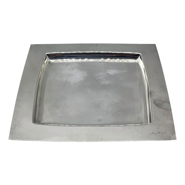 Square Silver-Plated Tray by Sami Wirkkala for Cleto Munari, Italy, 1980s For Sale