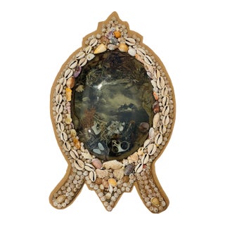 British Colonial Sea Shell Oval Sailors Valentines For Sale