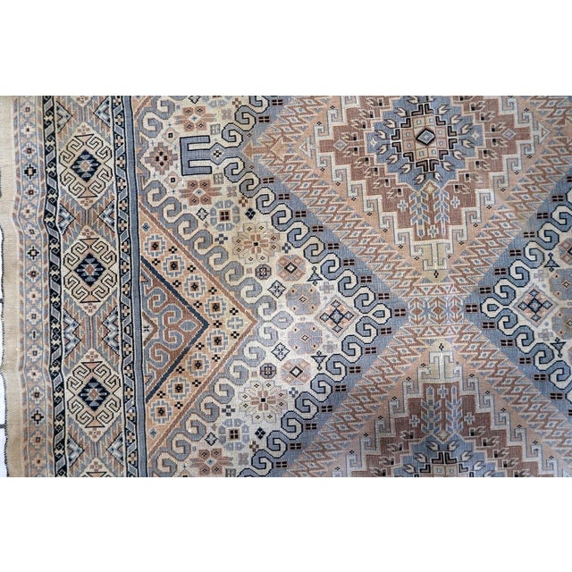 1950s, Vintage Caucasian Shirvan Kilim 4.5' X 5.2' For Sale - Image 12 of 14