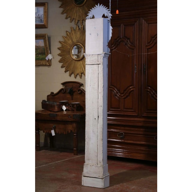 Early 19th Century French Normandy Painted Longcase Grandfather Clock For Sale - Image 12 of 13