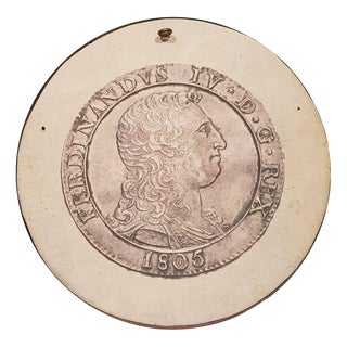 Low Relief of Ferdinando IV Borbone, 19th Century, Wax on Wood, Framed For Sale
