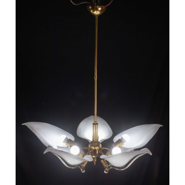 1970s Franco Luce Attribuited to Seguso Murano Glass Chandelier, 1970s For Sale - Image 5 of 12