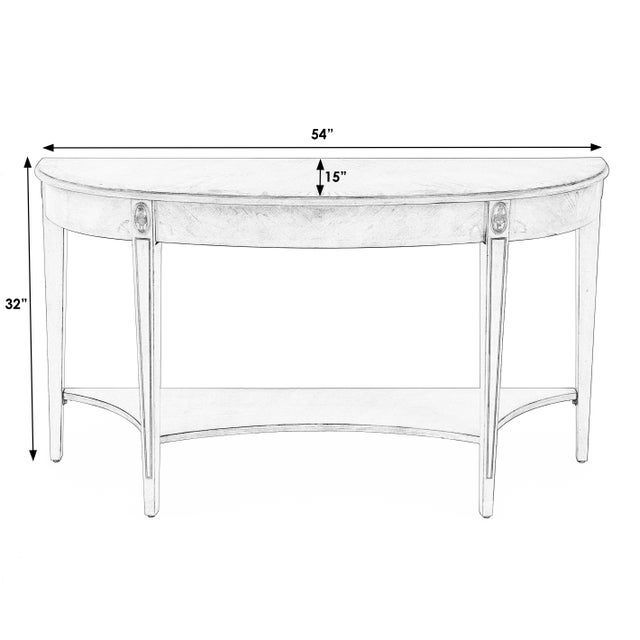 Traditional Astor 54"W Demilune Console Table, Antique Beige For Sale - Image 3 of 8
