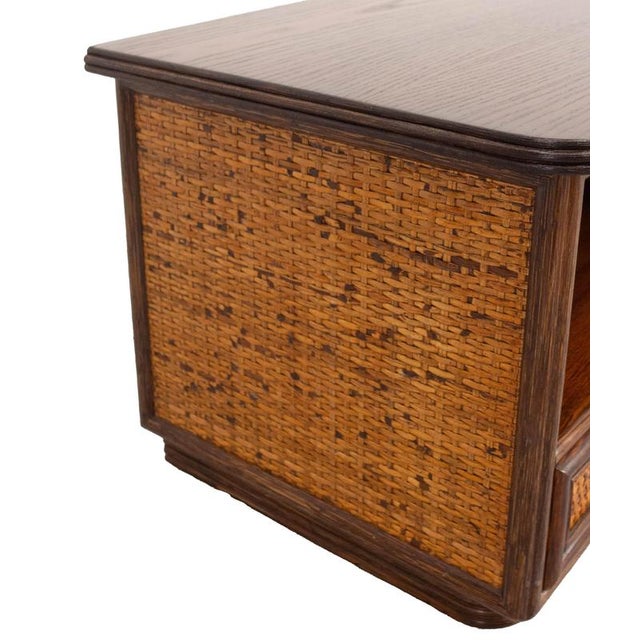 Wood Nightstands in Rattan & Elm, 1970s, Set of 2 For Sale - Image 7 of 13