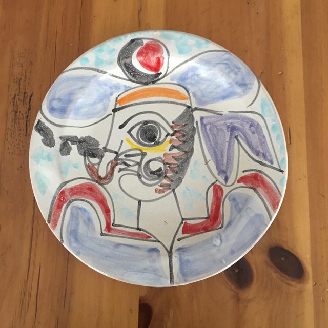 Mid-Century Modern DeSimone Italian 10" Mid-Century Pottery Charger Plate For Sale - Image 3 of 8
