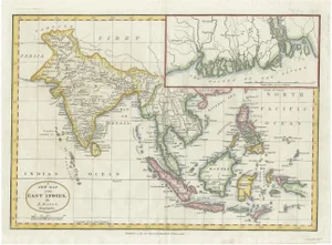 Map of the East Indies India, Siam, Philippines, Java, Borneo and Ganges, 1782