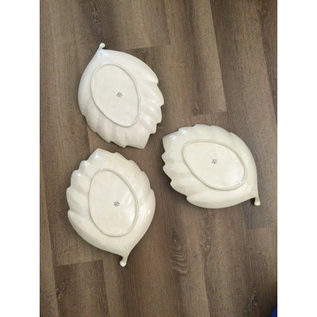 1970s Vintage Leaf Porcelain Plates- Set of 3 For Sale - Image 4 of 7