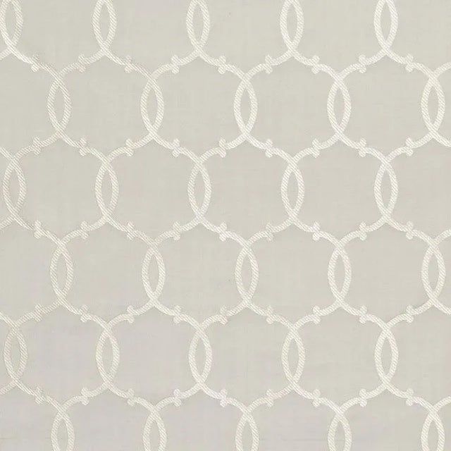 Sample - Schumacher Silk Tracery Fabric in Pearl For Sale