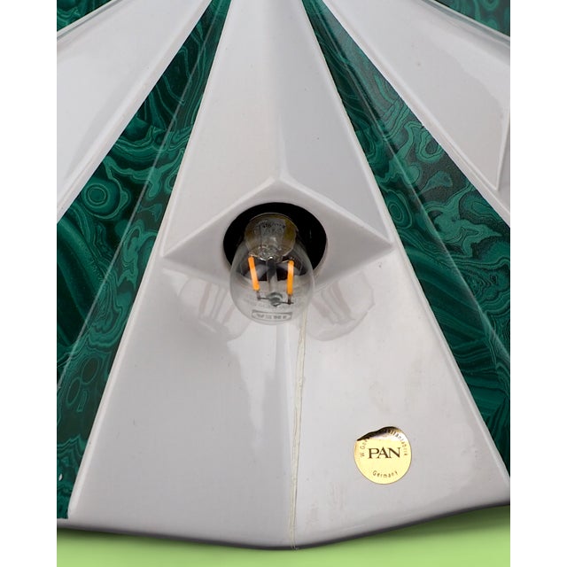 1970s UFO Wall Lamp in Green Malachite Ceramic from Pan Leuchten, 1970s For Sale - Image 5 of 11