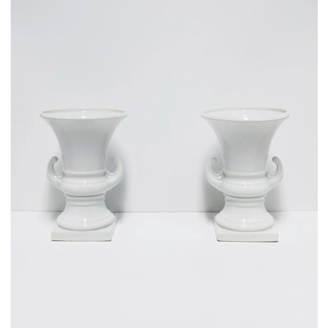 Italian White Urns or Vases - A Pair For Sale - Image 4 of 12