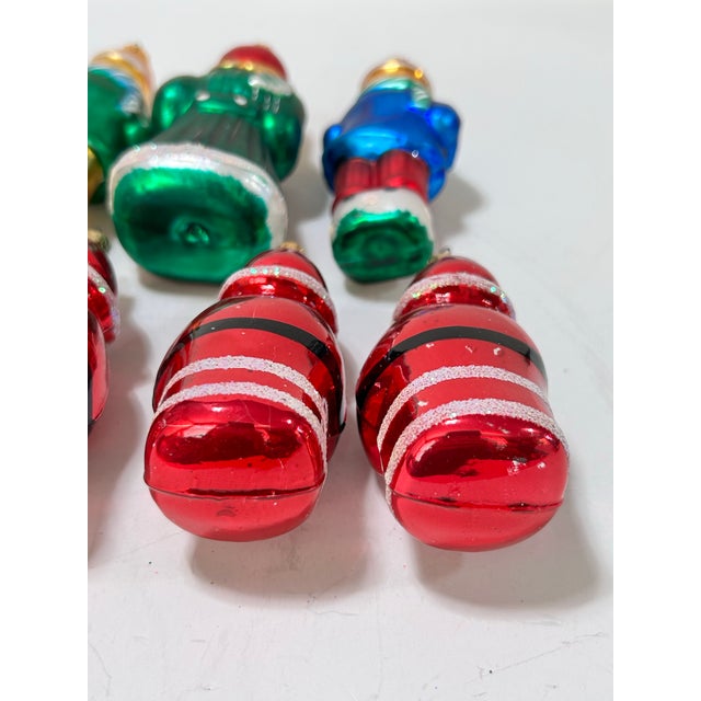 Vintage Glass Santa & Christmas Caroler Ornaments – Set of 7 For Sale - Image 12 of 12