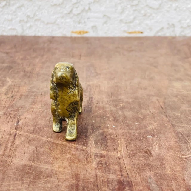 Late 1800s Miniature Brass English Spaniel Dog Figurine For Sale - Image 4 of 12