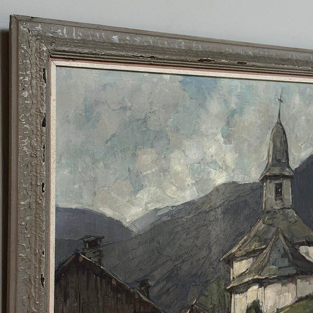 Framed Oil on Canvas by Belgian Landscape Painter Joseph Lemaire (1891–1972) 'Ardennes Village' For Sale - Image 14 of 16