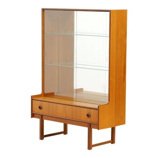 1960s Mid Century Teak China Display Cabinet by Turnidge of London, Attributed For Sale