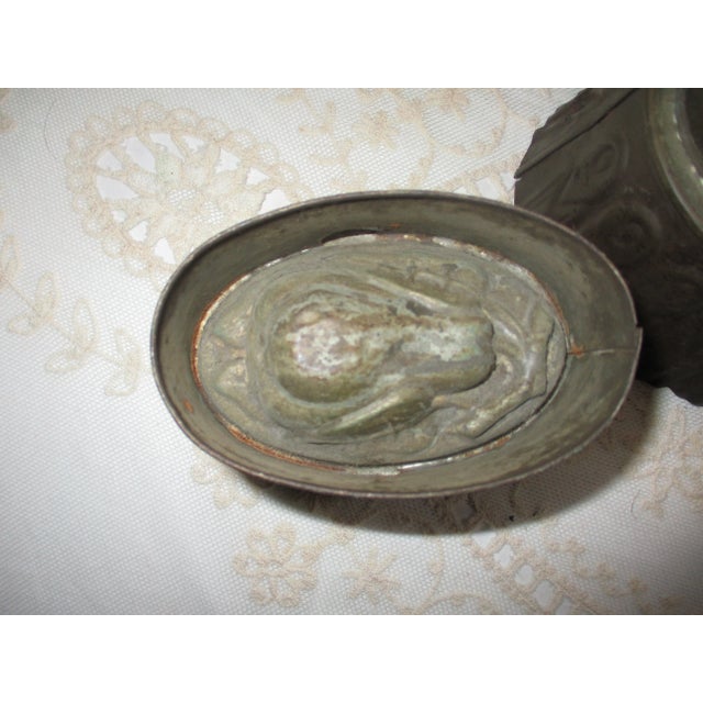 Traditional Antique Mid 19th Century Thistle, Fruit & Pear Tin Jelly Cake Food Pudding Mold Set - 3 Pieces For Sale - Image 3 of 4