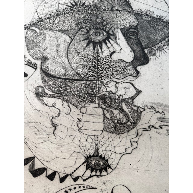 American 1973 Artist Proof Etching Portrait of Picasso by John C. Sirica For Sale - Image 3 of 6