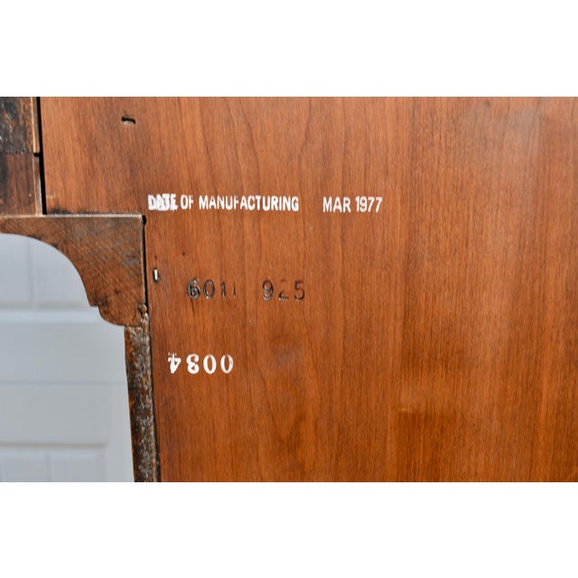 1970s Colonial Cherry Grandfather Clock Vintage Moon Dial Triple Weights Chime For Sale - Image 5 of 18