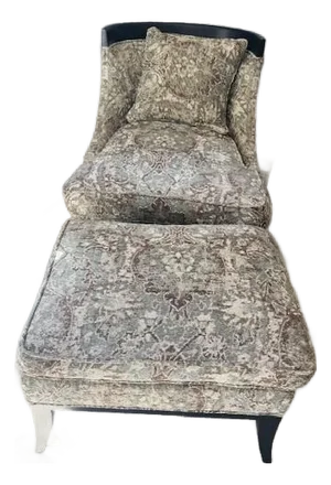 Ambella Slipper Lounge Chair and Ottoman