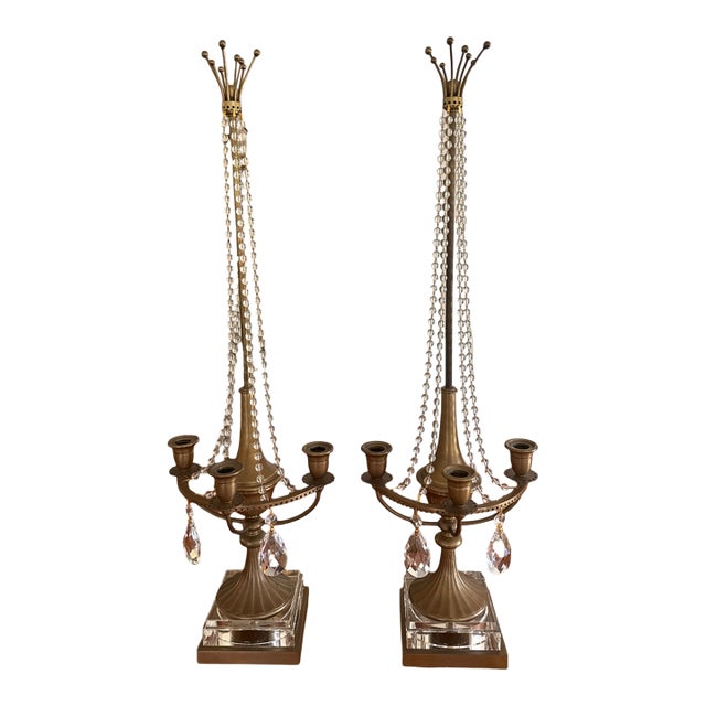 Pair Monumental Chapman Palm Beach Regency Candelabras For Sale