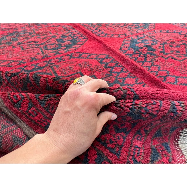 Vintage Afghan Turkmen Ersari Elephant Foot Rug - 10'7" X 7'3" For Sale - Image 11 of 13
