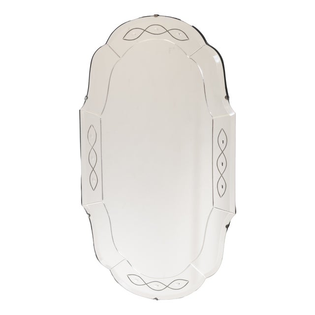 Vintage Art Deco Frameless Mirror, 1950s For Sale