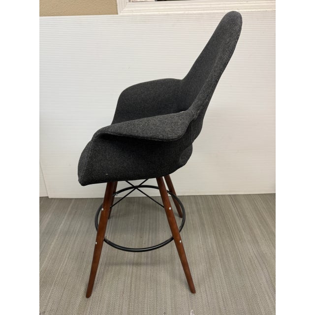 2010s Dot & Bo Tete-a-Tete Gray Flannel Bar Stools, Set of Three For Sale - Image 5 of 12