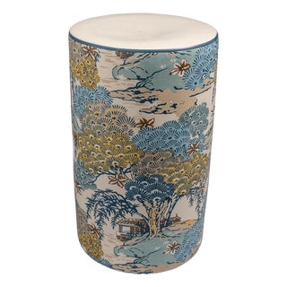 Scalamandre Maison by Port 68 Sea Of Trees Garden Stool For Sale
