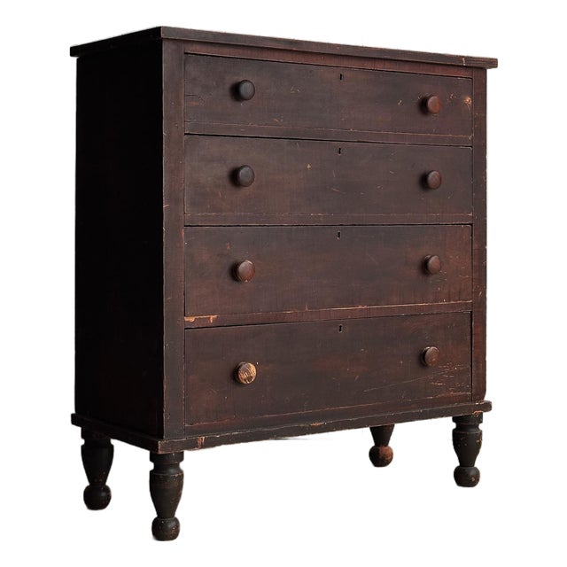 19th Century Painted Pine Chest of Drawers For Sale