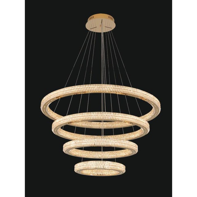 Collection cerchi di luce chandelier, metal and crystal, ncs 490/4/100 by jago dimensions: d 100-80-60-40 x h 30 cm...