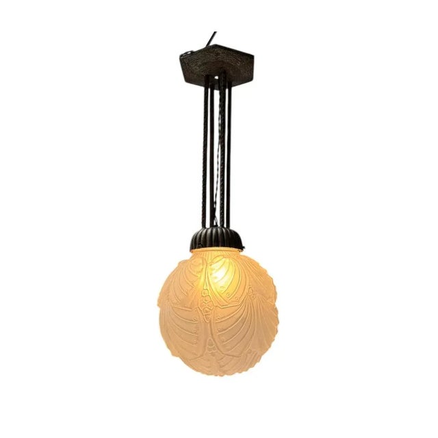 1930s Art Deco Pendant Light by Muller Frères, 1930s For Sale - Image 5 of 13