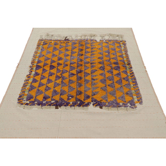 1970s Vintage Turkish Rug With Purple and Orange Geometric Patterns | Rug & Kilim For Sale - Image 5 of 7