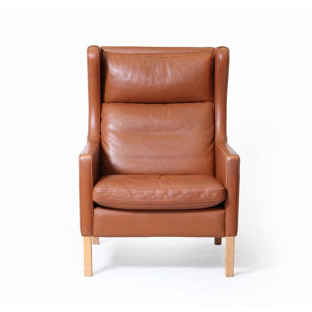 Danish Highback Chair in Leather from Stouby, 1970, in Good conditions. Designed 1970 to 1979