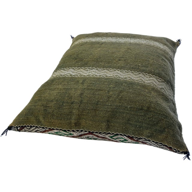 Diamond-Patterned Berber Pillow For Sale - Image 10 of 11