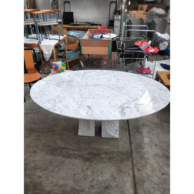 Samo Carrara Marble Dining Table by Carlo Scarpa for Simon, 1970s For Sale - Image 6 of 12