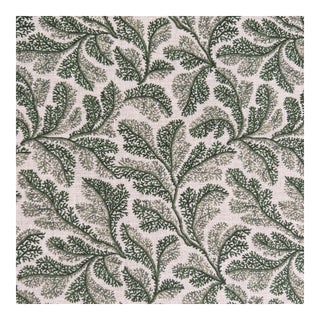 Schuyler Samperton Textiles Devon in Green Linen Fabric- 2 Yards For Sale