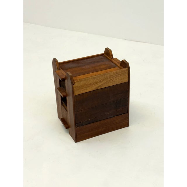 Art Deco Oak Bedside Table, 1970s For Sale - Image 4 of 9