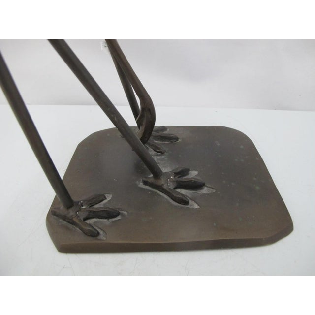 Bronze Bronze Crane Heron Egret Lovers Couple Statue Sculpture 15" For Sale - Image 8 of 9