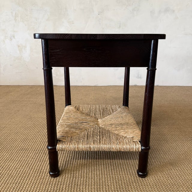 Amber Nightstand With Rush Shelf For Sale - Image 12 of 14