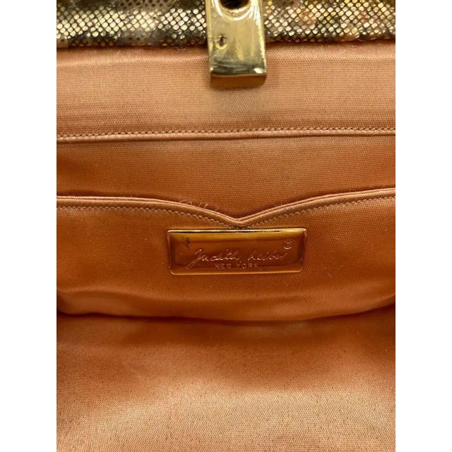 Contemporary Vintage Judith Leiber Pink Gold Python Snakeskin 007 James Bond Bag For Sale - Image 3 of 9
