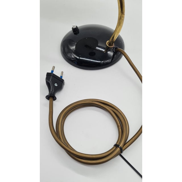 Model 6781 Table Lamp in Black Metal and Brass attributed to C. Dell for Kaiser Idell, Germany, 1950s For Sale - Image 9 of 11