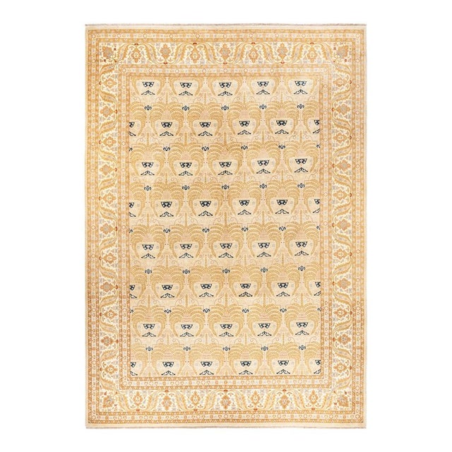 Ivory Mogul, One-of-a-Kind Hand-Knotted Area Rug in Ivory, 10' 2" x 14' 5" For Sale - Image 8 of 8