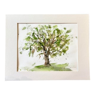 Original Watercolor Painting “Avocado Tree” For Sale