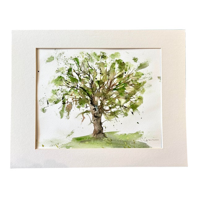 Original Watercolor Painting “Avocado Tree” For Sale