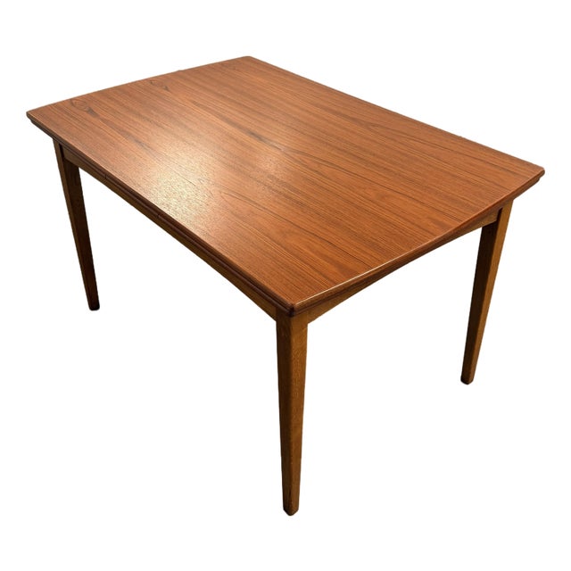 Vintage Danish 1950s Mid-Century Teak & Oak Extendable Dining Table With Two Pull-Out Leaves For Sale