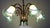 Metal French Brass Pate De Verre Glass Five Light Chandelier, 1950s For Sale - Image 7 of 11