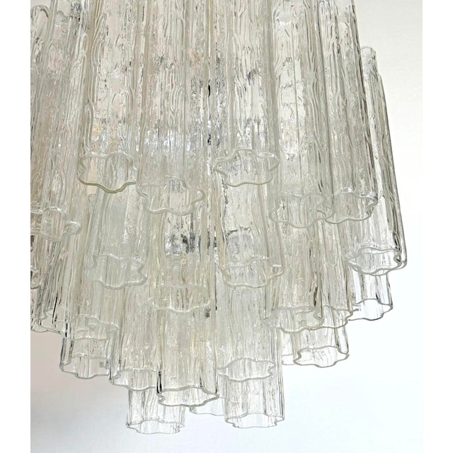 Restored Mid Century Modern Venini Tronchi Glass Pendant Light For Sale - Image 4 of 9